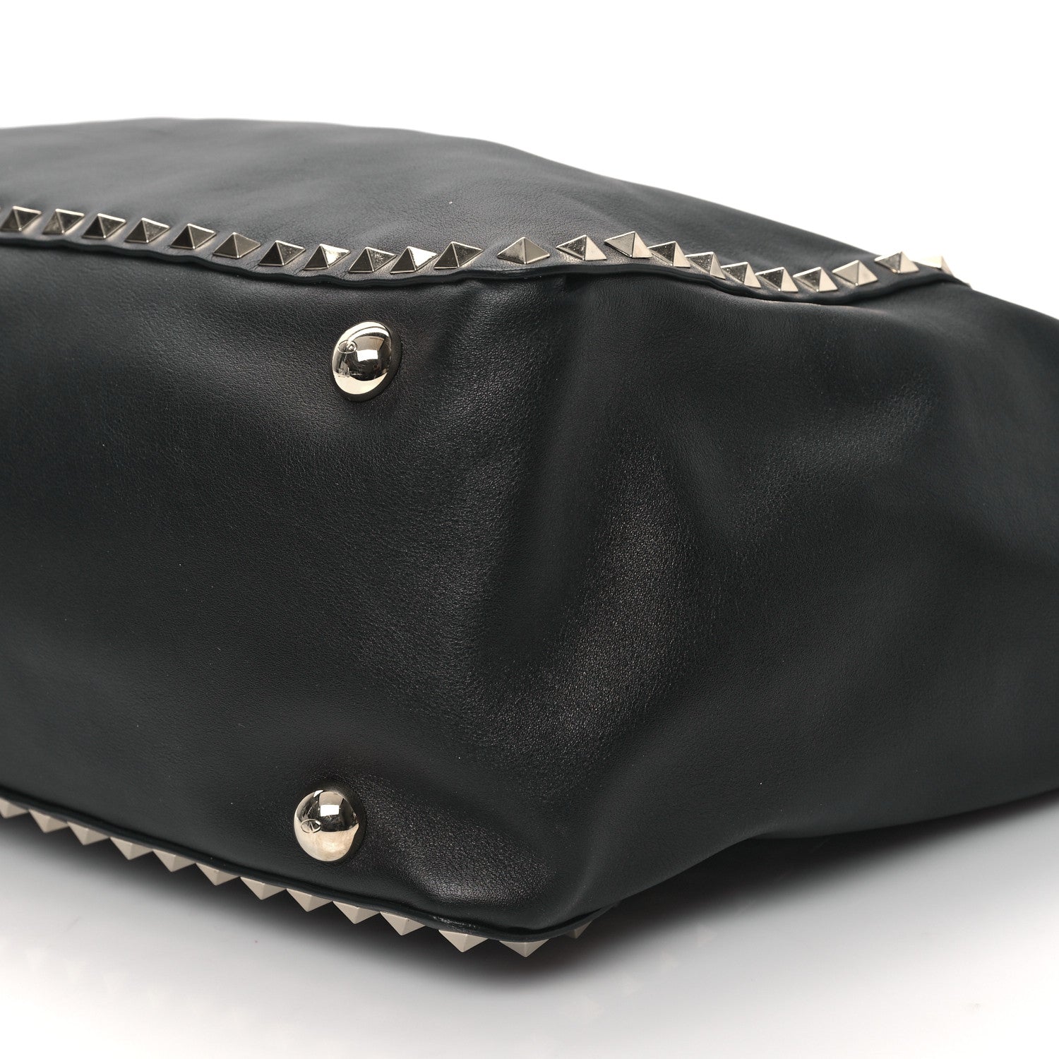 Valentino Garavani Vitello Medium Rockstud Tote Black 9 of 9