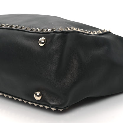 Valentino Garavani Vitello Medium Rockstud Tote Black 9 of 9