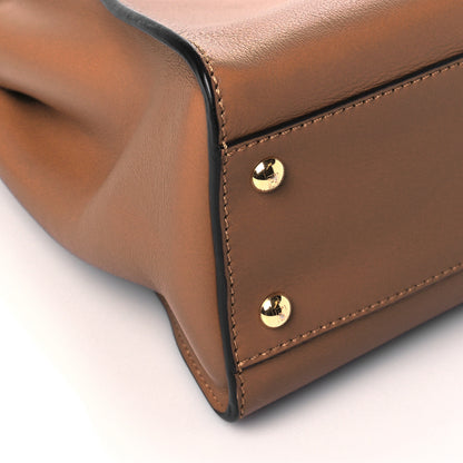 Fendi Vitello Seta Shiny Nappa Ayers Medium Peekaboo Iconic Satchel Brownie Menta 9 of 10