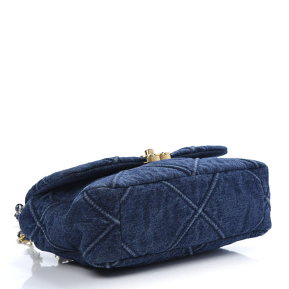 Chanel Denim Quilted Medium 19 Flap Blue 4 of 12