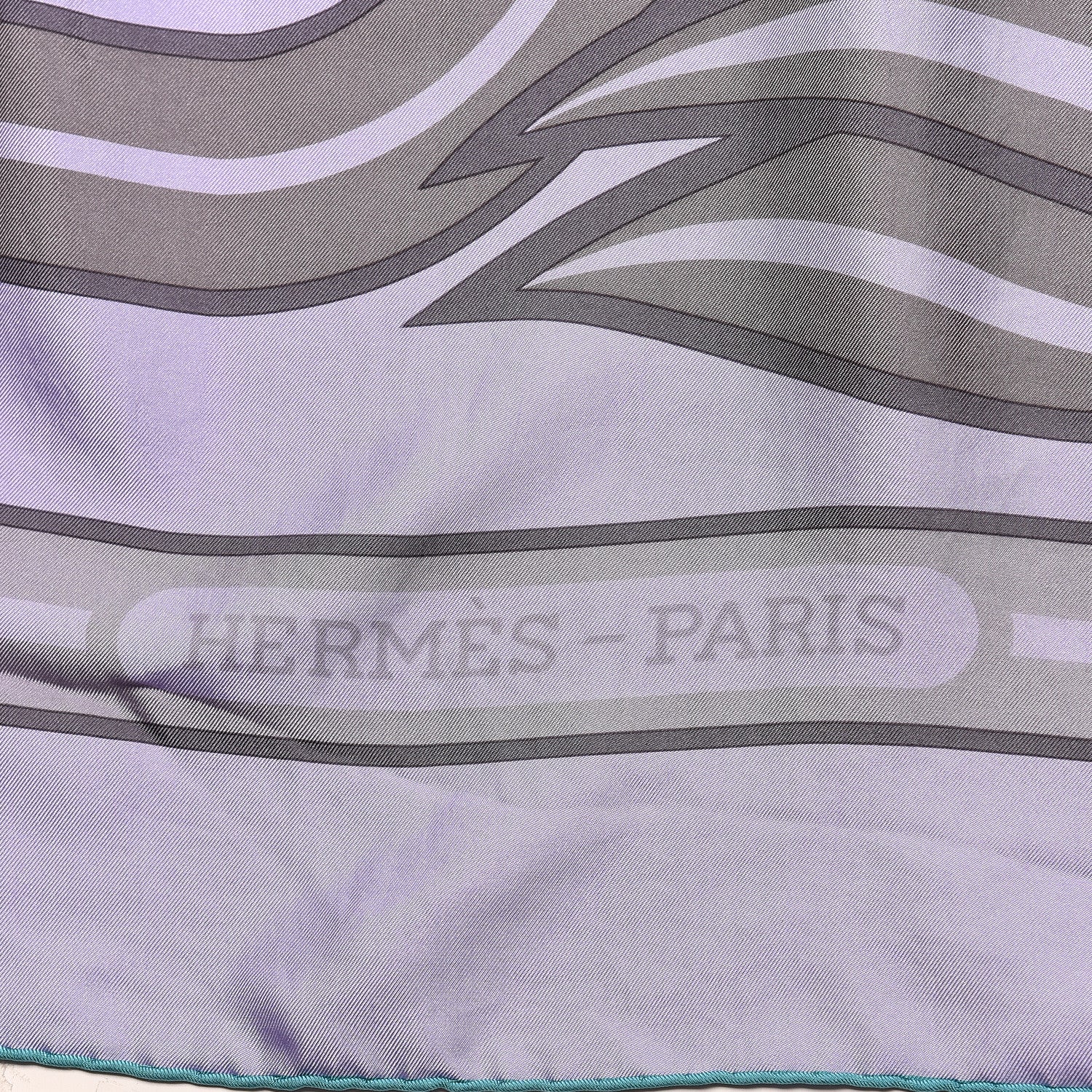 Hermes Silk Dip Dye Quadridge Scarf 140 Lilac Gris Chartreuse 3 of 6