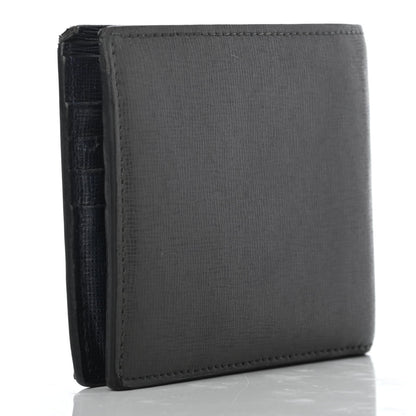 Fendi Vitello Elite Monster Eyes Inlay Bi-Fold Wallet Asfalto Papavero Black 3 of 7