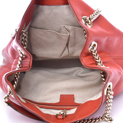 Gucci Pebbled Calfskin Medium Soho Chain Shoulder Bag Sun Orange 5 of 18