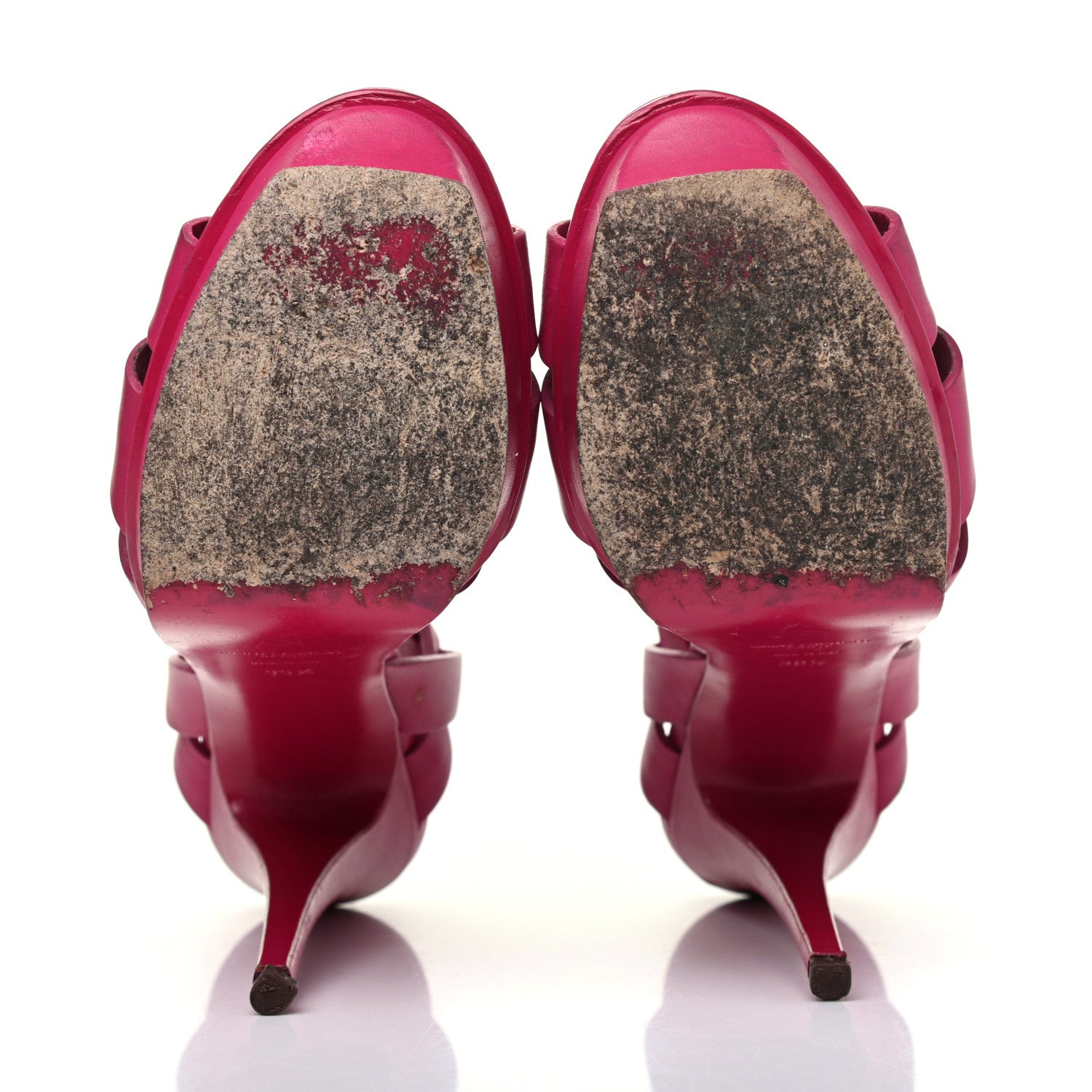Saint Laurent Calfskin Tribute 105 Platform Sandals 39.5 Fuchsia 5 of 28