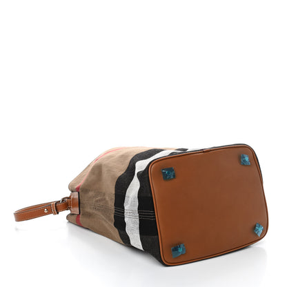 Burberry Canvas Mega Check Medium Ashby Hobo Saddle Brown 4 of 11