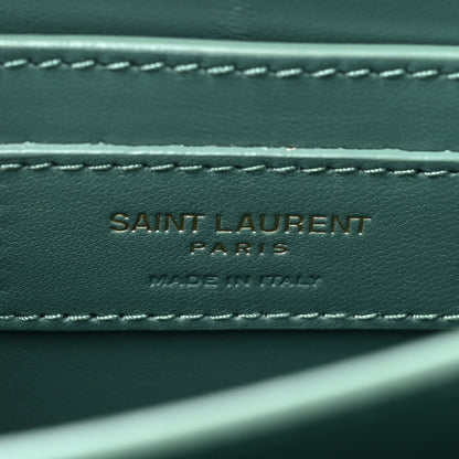 Saint Laurent Calfskin Snakeskin Small Monogram Sunset Sea Green 8 of 16