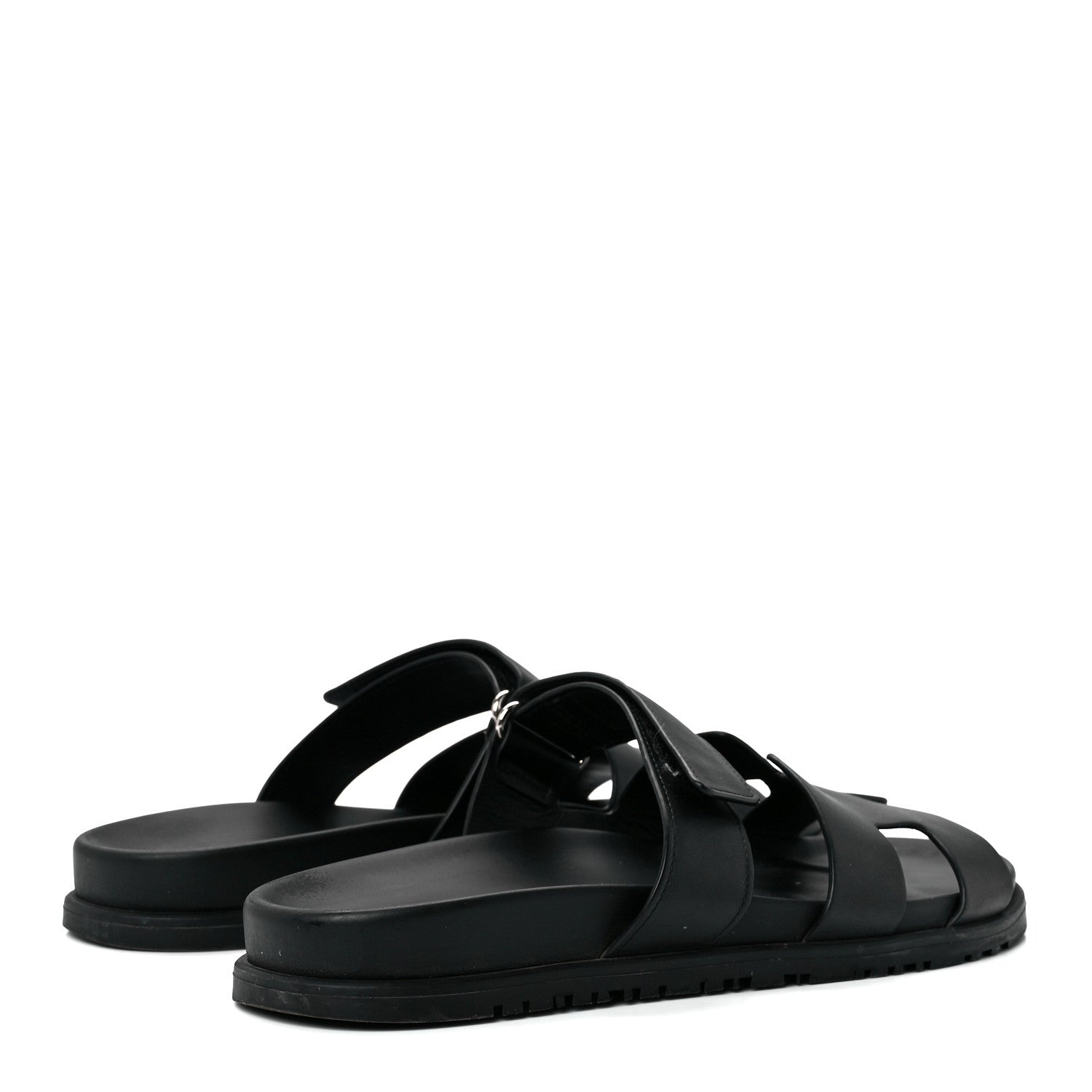 Hermes Calfskin Womens Chypre Sandals 40.5 Black 7 of 17