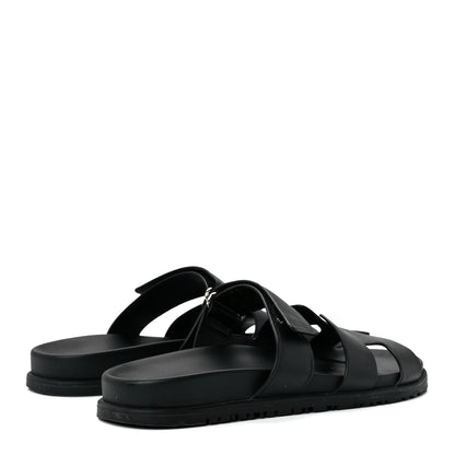 Hermes Calfskin Womens Chypre Sandals 40.5 Black 7 of 17
