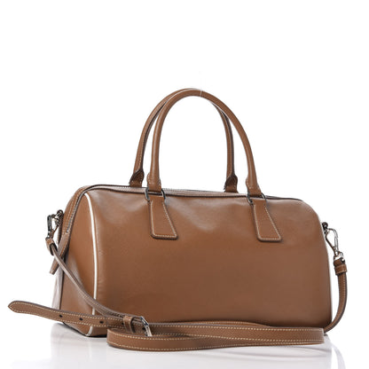 Prada Saffiano Lux Bowler Caramel Talco 3 of 11