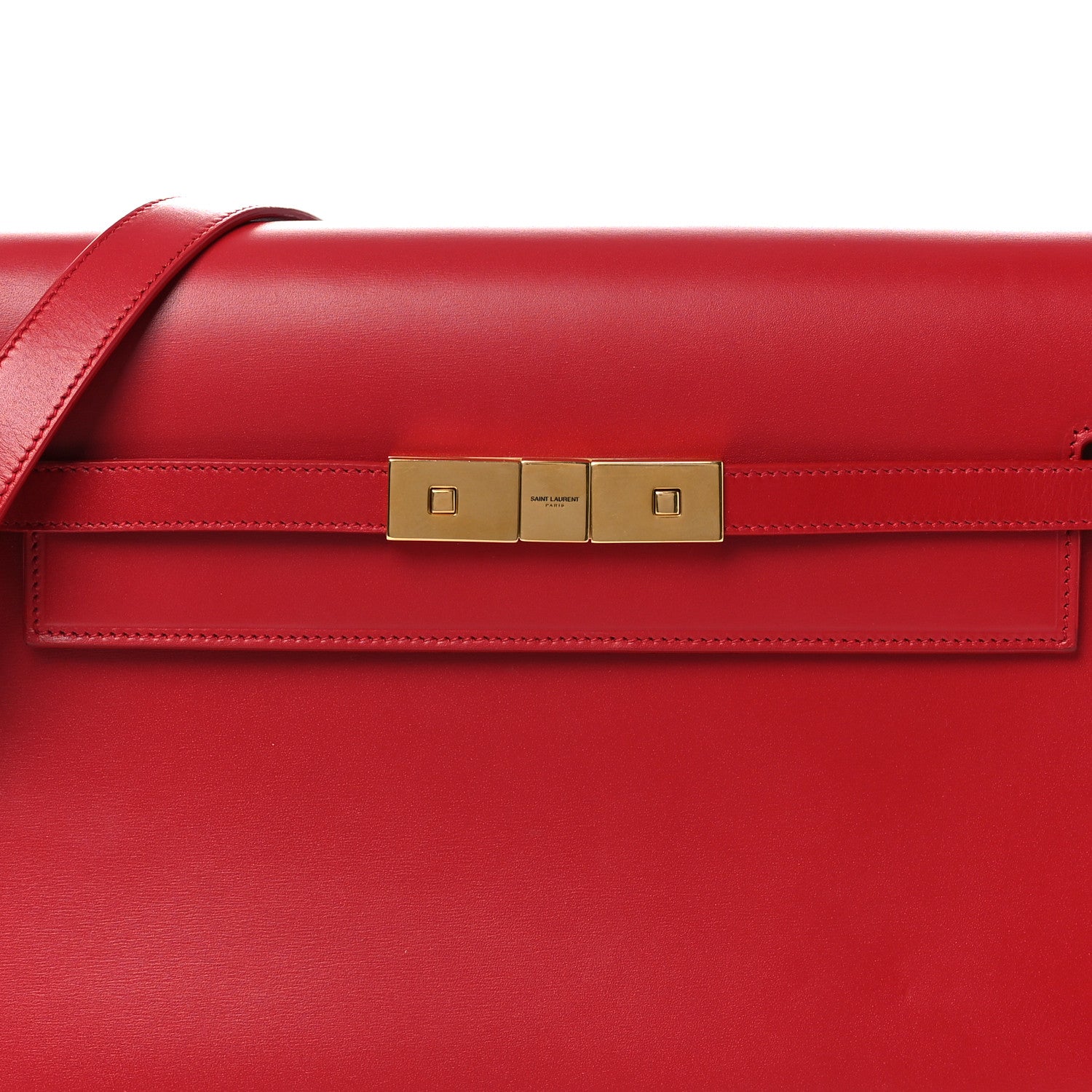 Saint Laurent Smooth Calfskin Manhattan Shoulder Bag Rouge Eros 8 of 14