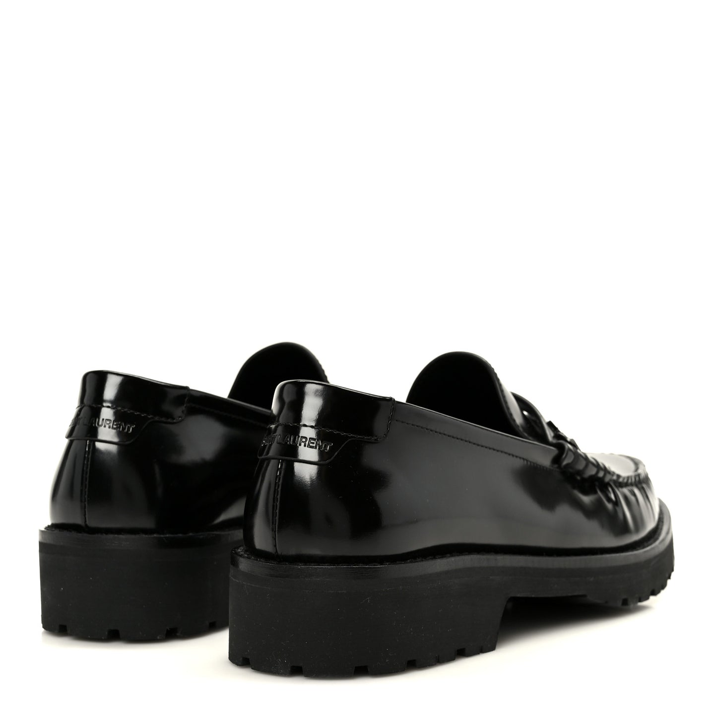 Glazed Calfskin Le Loafer 15 Penny Slippers 37 Black