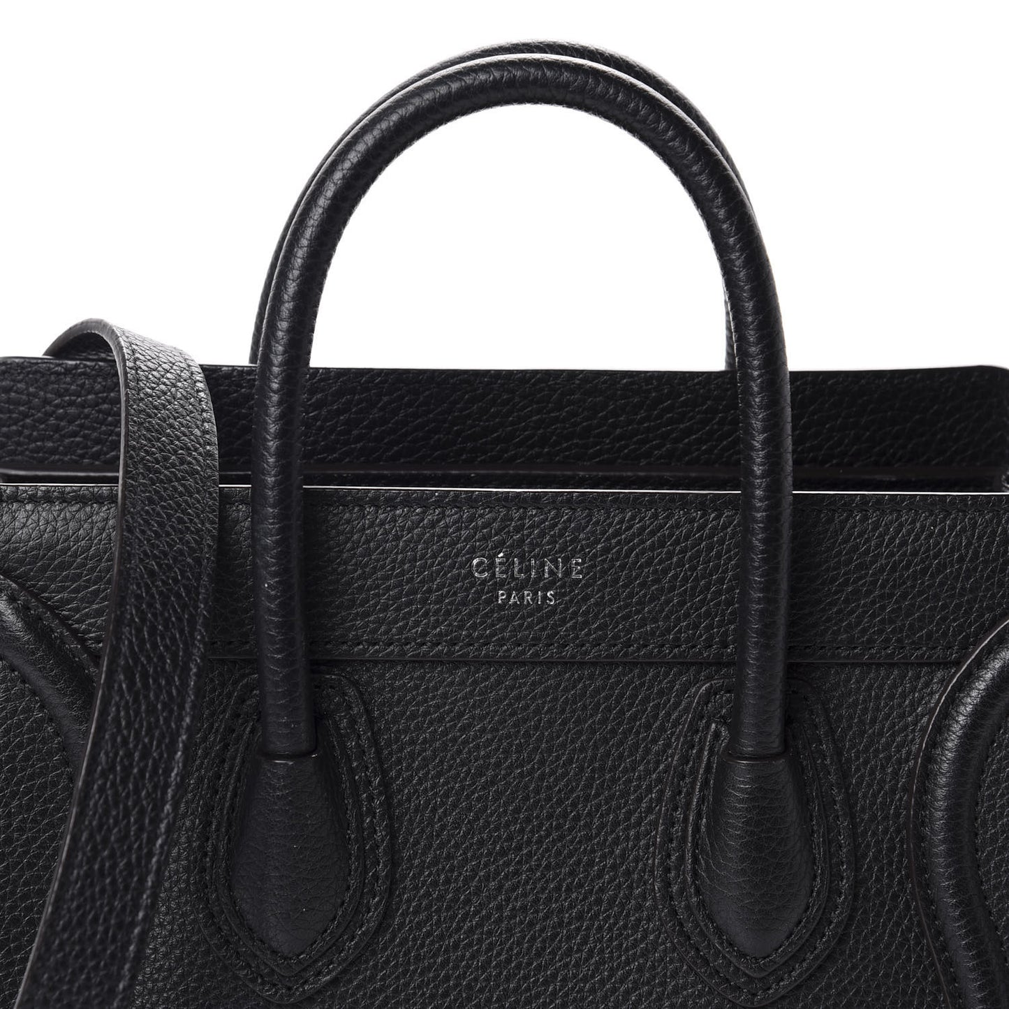Drummed Calfskin Nano Luggage Black