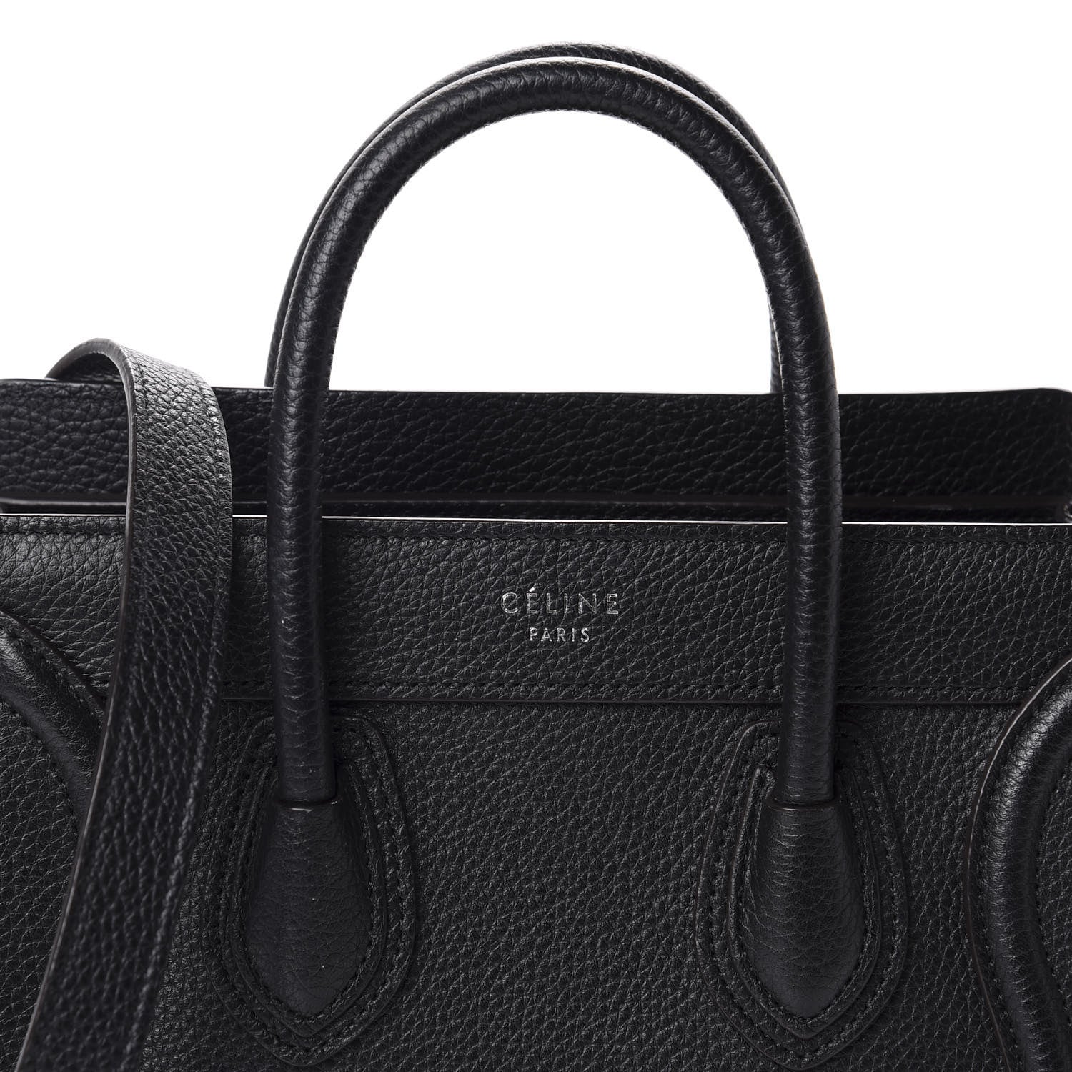 Celine Drummed Calfskin Nano Luggage Black 9 of 9