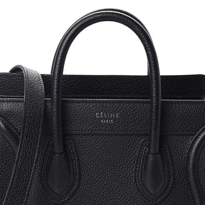 Celine Drummed Calfskin Nano Luggage Black 9 of 9