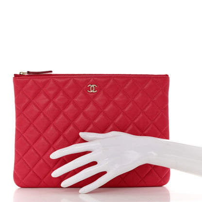 Chanel Lambskin Quilted Medium Cosmetic Case Pink 2 of 10