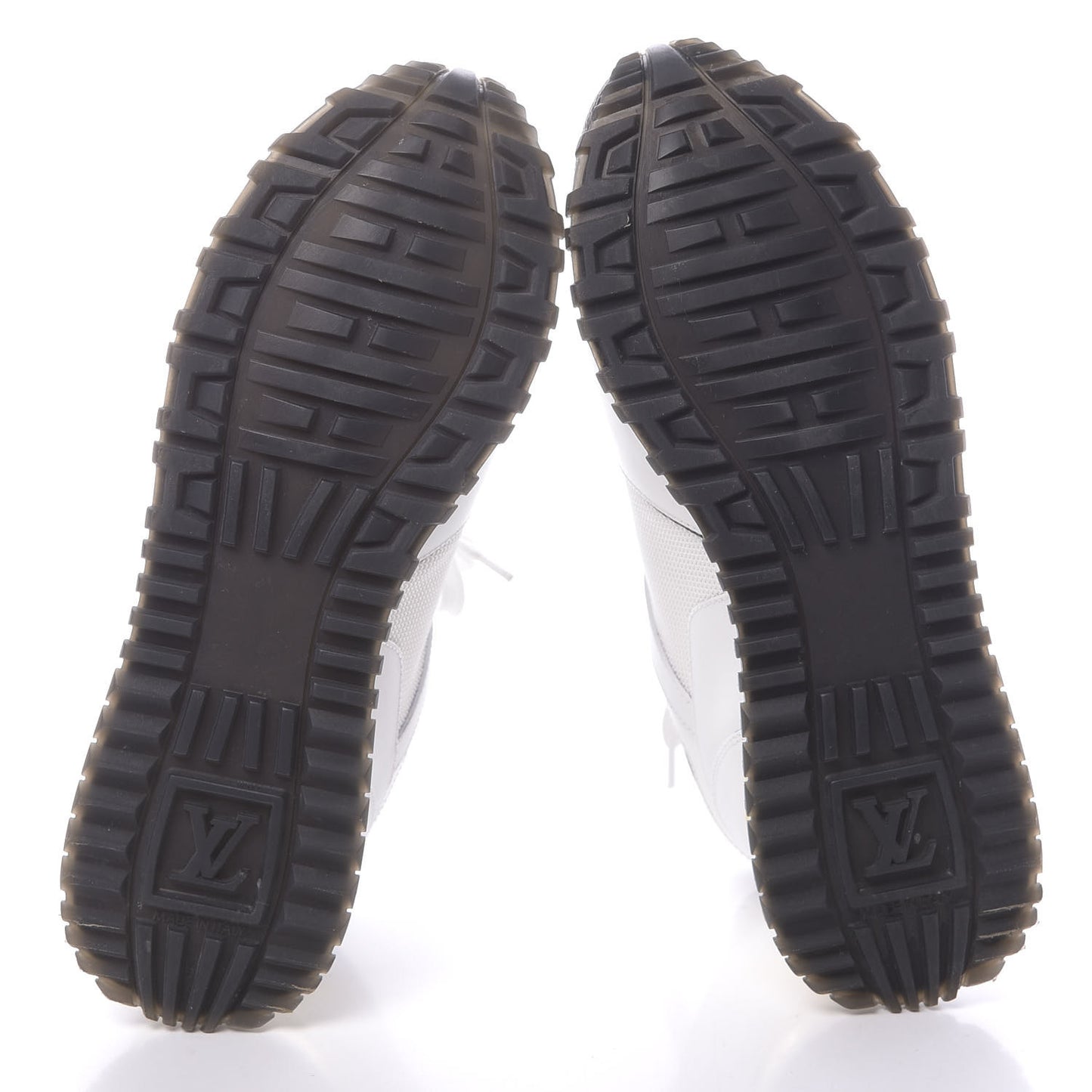 Calfskin Monogram Run Away Sneakers 36.5 White