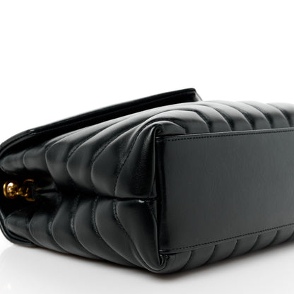 Saint Laurent Calfskin Y Quilted Monogram Small Loulou Chain Satchel Black 10 of 11
