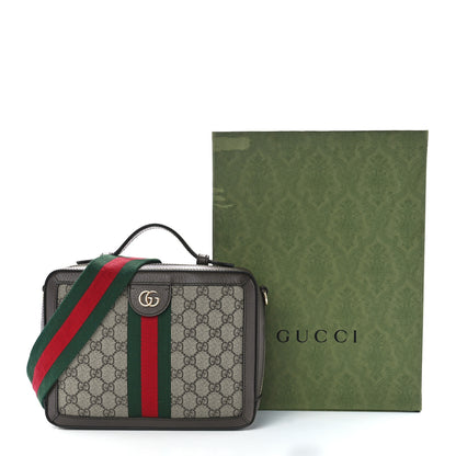 Gucci GG Supreme Monogram Web Small Ophidia Top Handle Shoulder Bag Brown 13 of 13