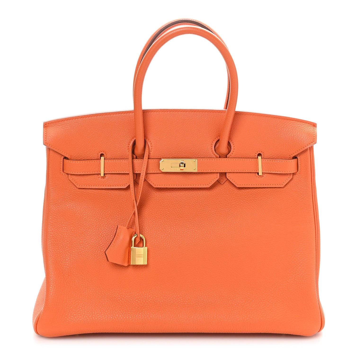 Hermes Taurillon Clemence Birkin 35 Orange 1 of 10