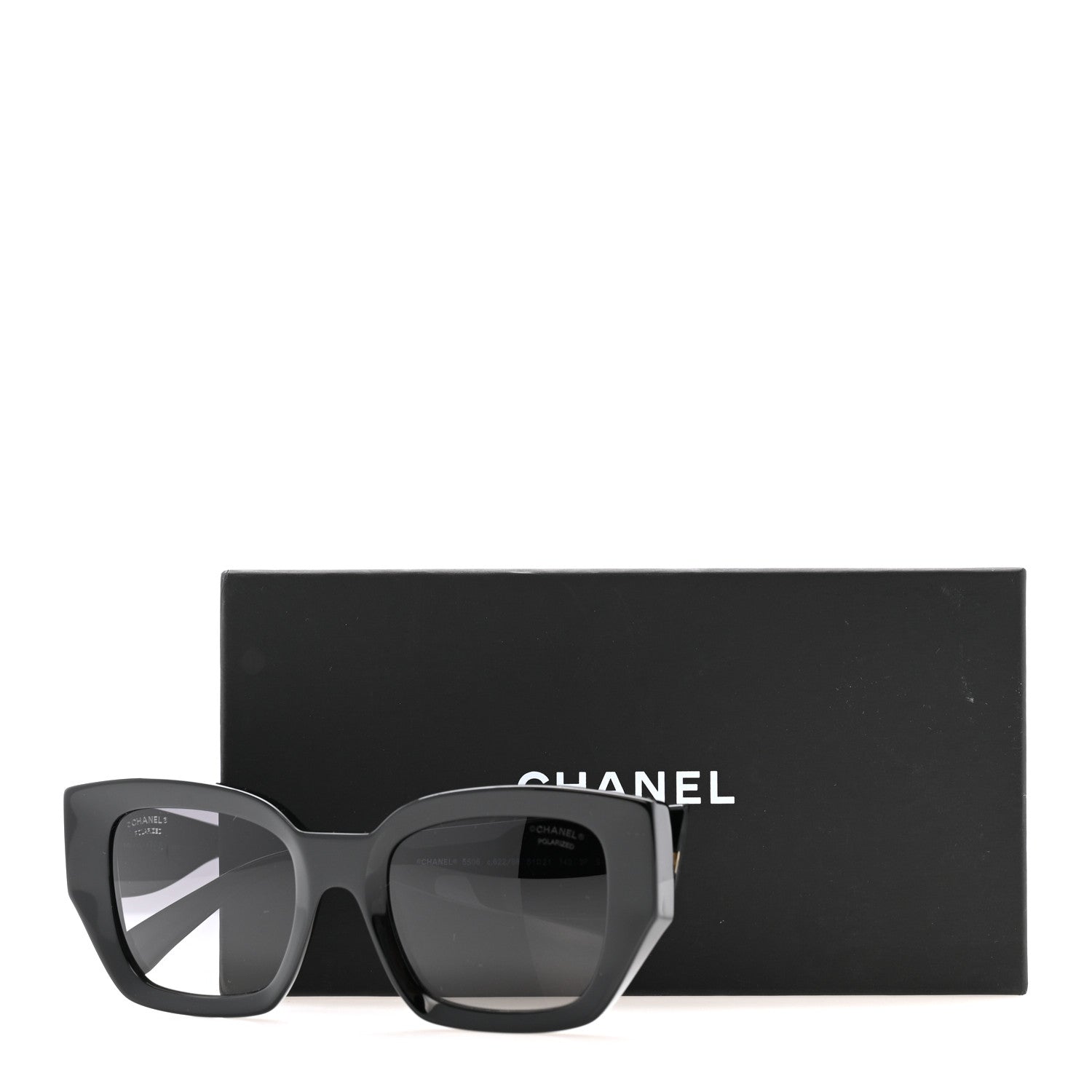 Chanel Acetate Polarized Square Sunglasses 5506 Black 8 of 8