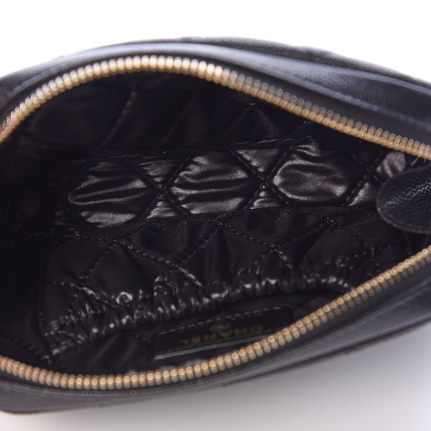 Chanel Caviar Quilted Small Curvy Pouch Cosmetic Case Black 5 of 8