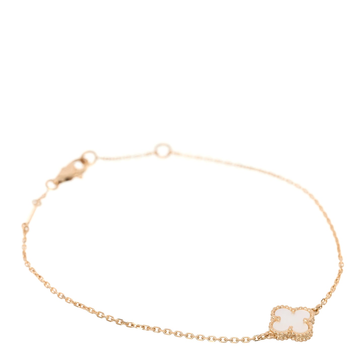 18K Yellow Gold Mother of Pearl Sweet Alhambra Bracelet