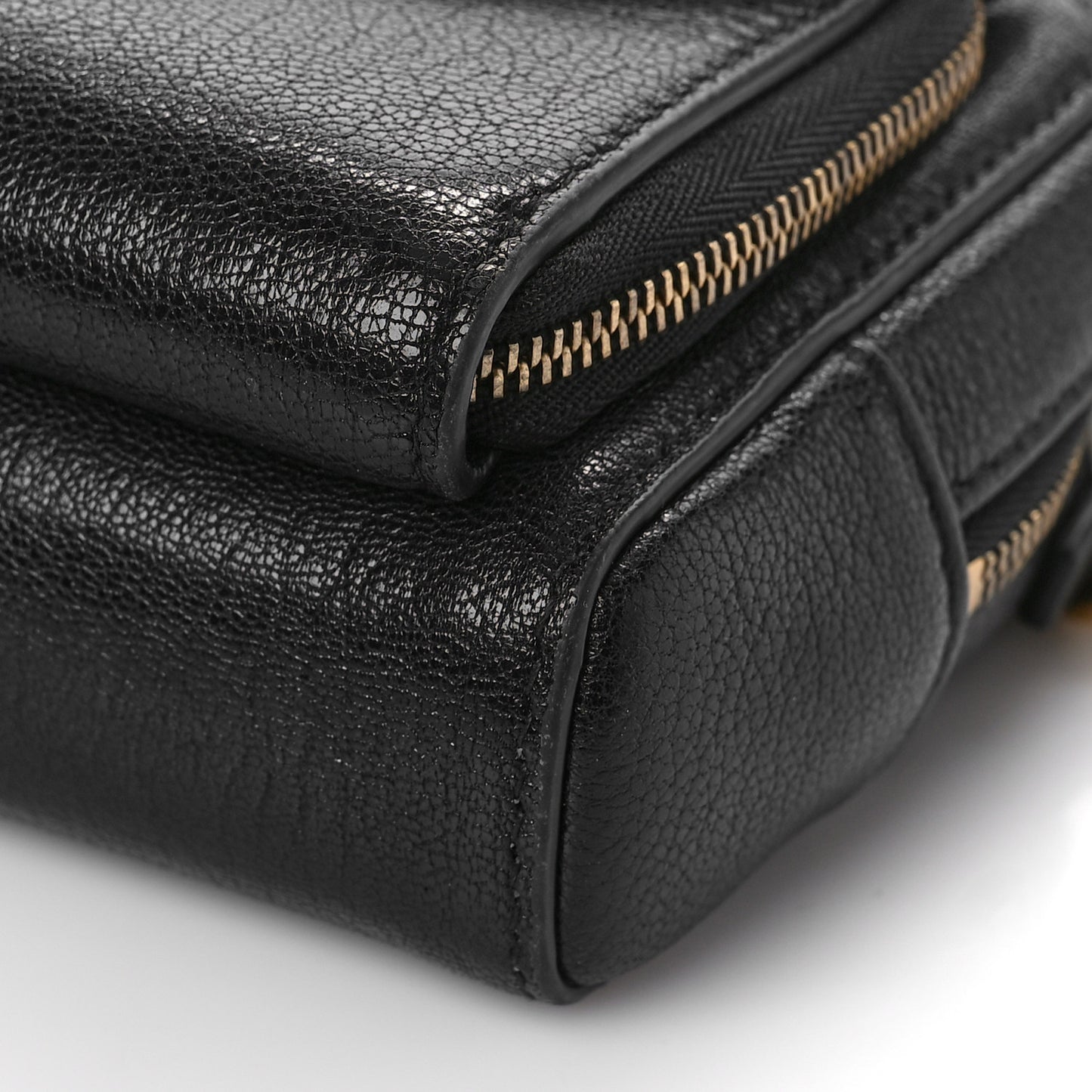 Goatskin Double Saddle Pouch Black