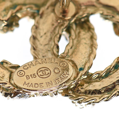 Chanel Crystal CC Earrings Gold 4 of 5