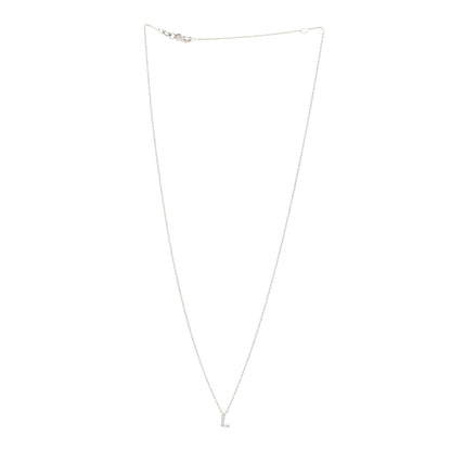 Roberto Coin 18K White Gold Diamond Love Letter L Pendant Necklace 2 of 6