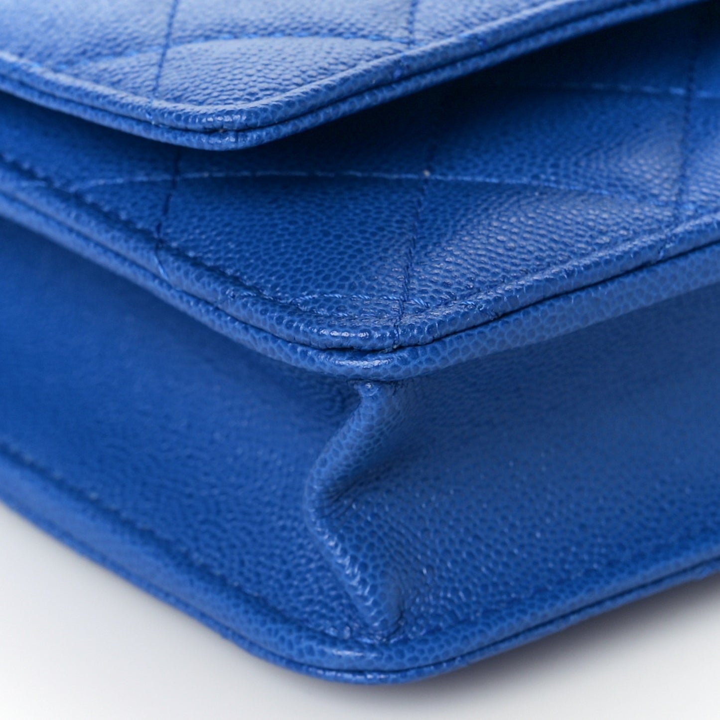 Caviar Quilted Wallet On Chain WOC Dark Blue