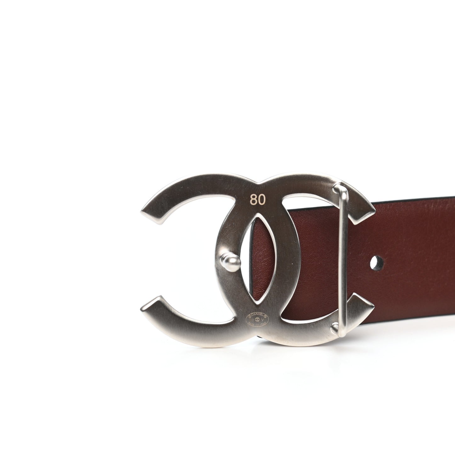 Calfskin CC Reversible Belt 80 32 Black Burgundy