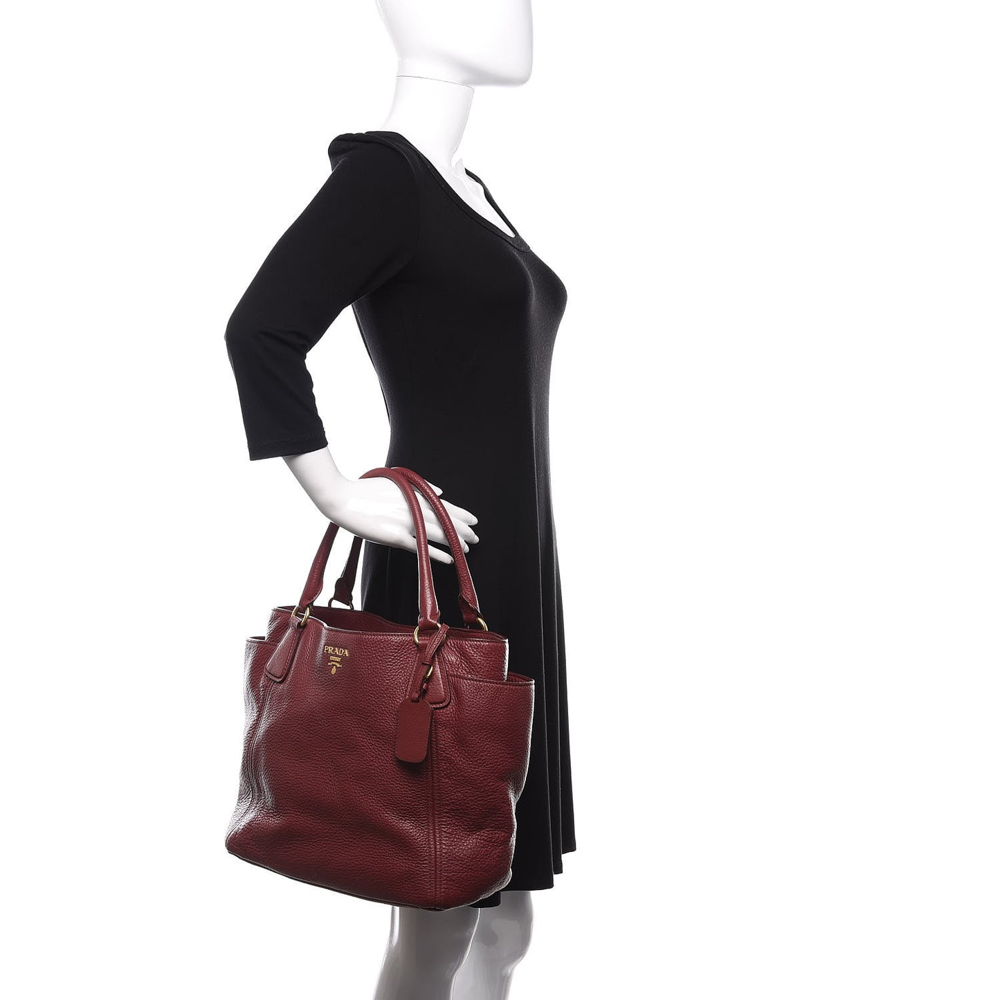 Vitello Daino Side Pocket Tote Rubino
