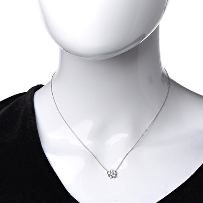 Tiffany Platinum Diamond .28ctw Flower Pendant Necklace 4 of 10