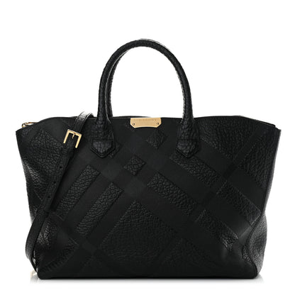 Burberry Heritage Grain Check Embossed Medium Dewsbury Tote Black 1 of 12