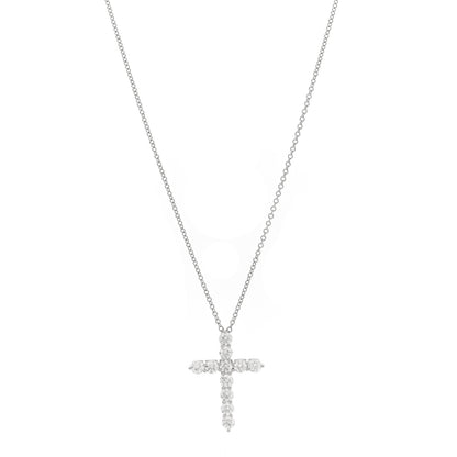 Tiffany Platinum Diamond Medium Cross Pendant Necklace 1 of 6