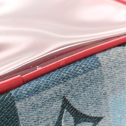 Louis Vuitton Denim Damier Monogram Patchwork PVC Beach Pouch Blue Rouge 11 of 11