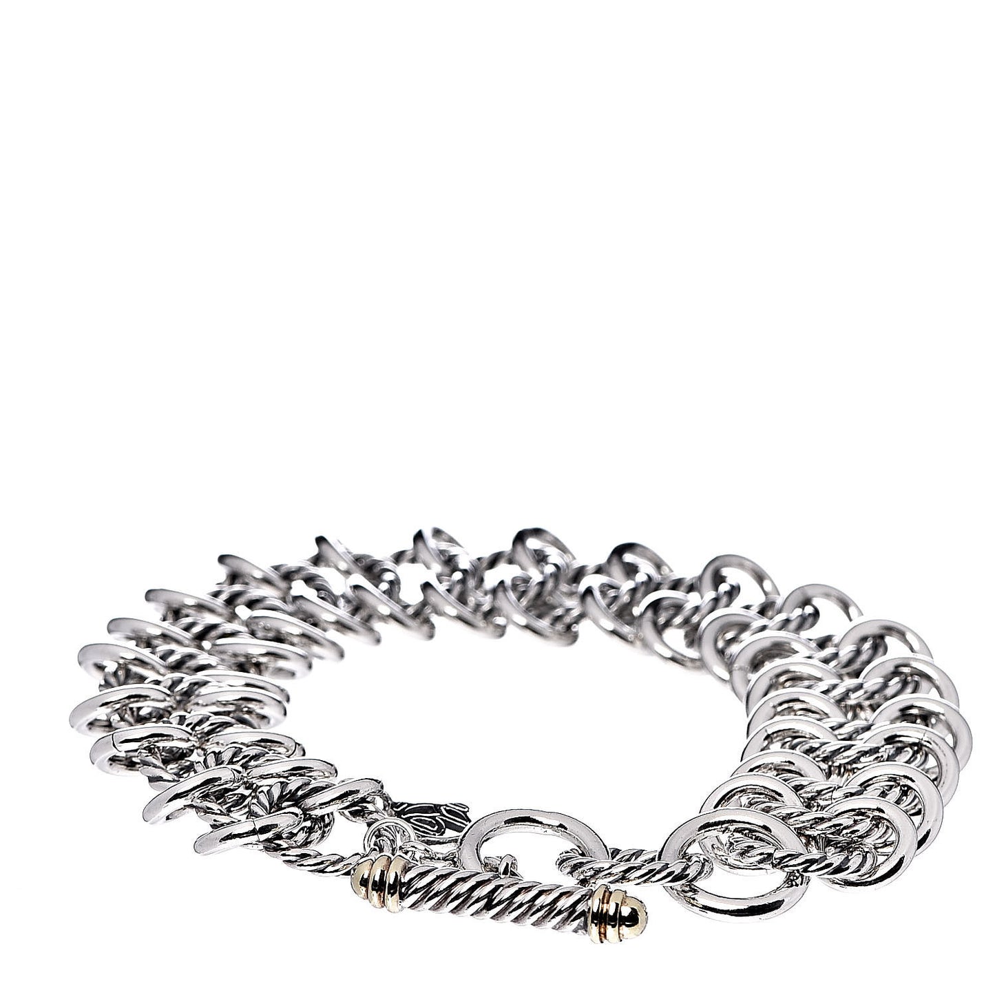 Sterling Silver 18K Yellow Gold Atlas Chainmail Link Bracelet