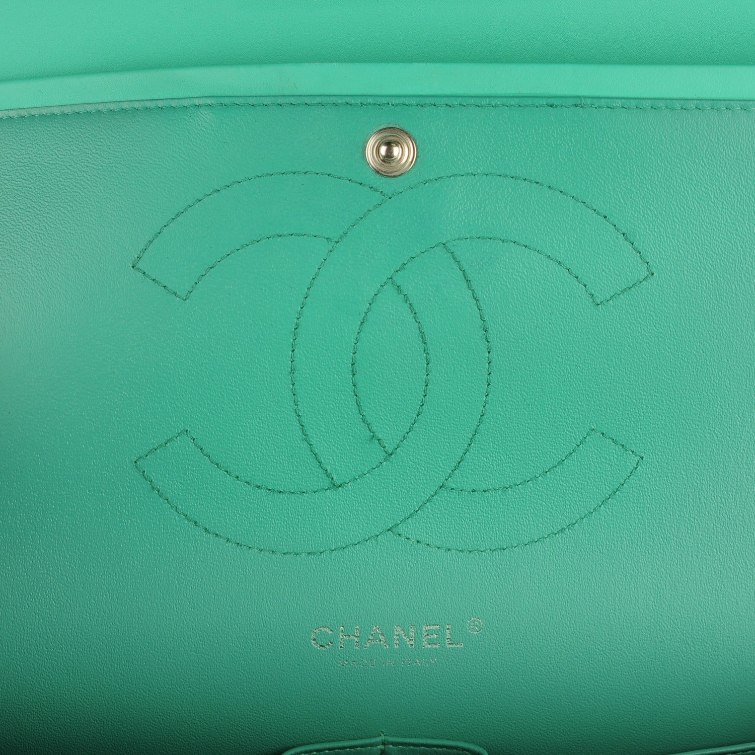 Chanel Patent Quilted Jumbo Double Flap Green 8 of 11