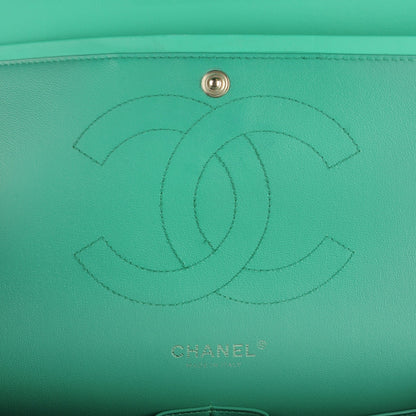 Chanel Patent Quilted Jumbo Double Flap Green 8 of 11