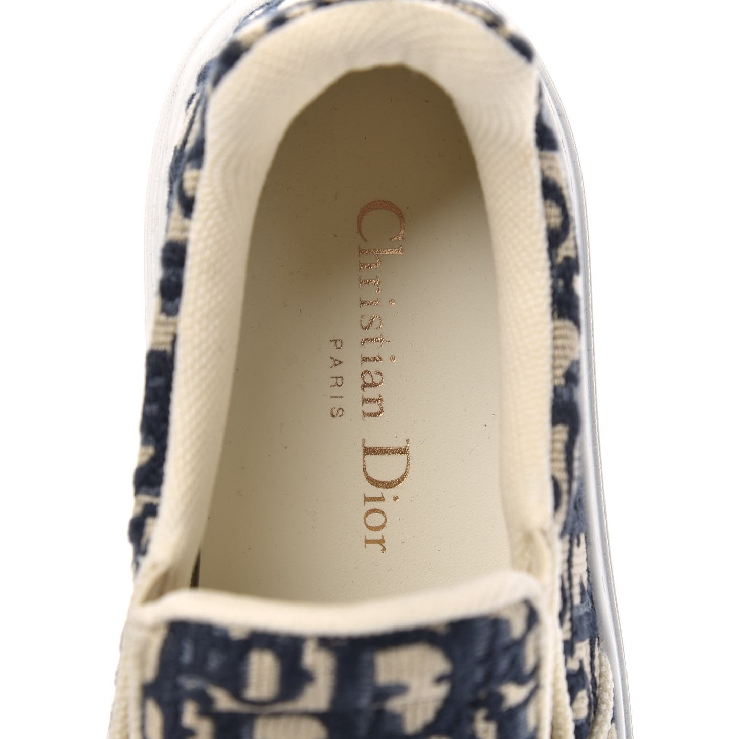 Canvas Oblique Embroidered Womens Solar Slip On Sneakers 38 Deep Blue