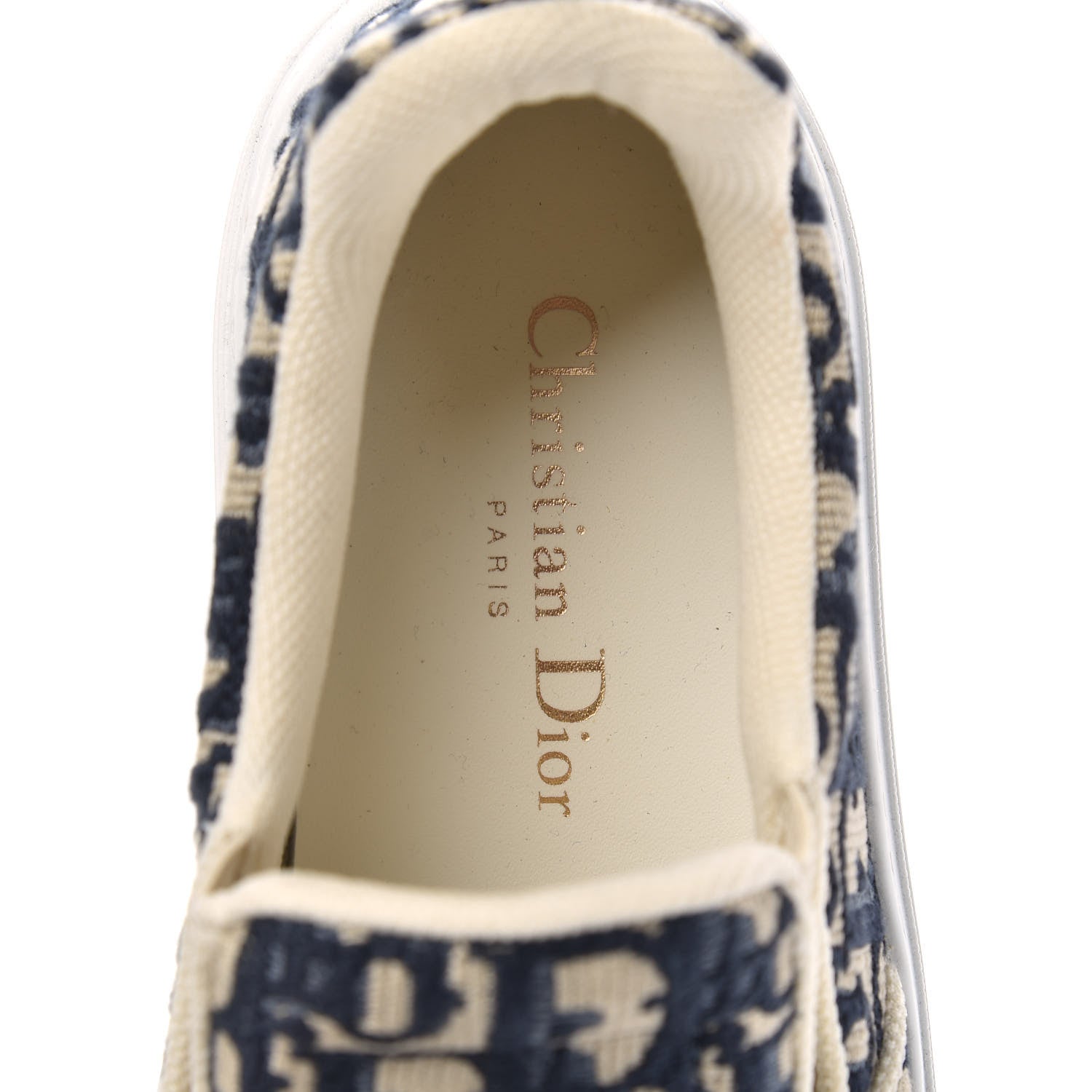 Christian Dior Canvas Oblique Embroidered Womens Solar Slip On Sneakers 38 Deep Blue 6 of 8