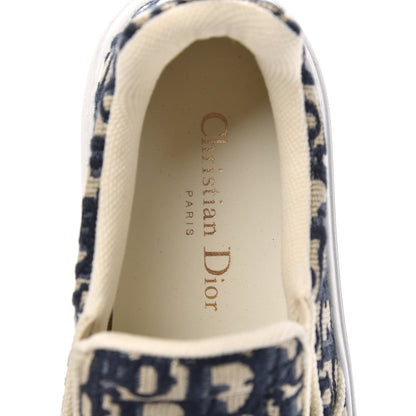 Christian Dior Canvas Oblique Embroidered Womens Solar Slip On Sneakers 38 Deep Blue 6 of 8