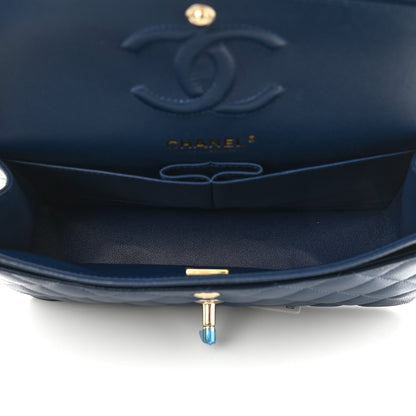 Chanel Caviar Quilted Small Double Flap Dark Blue 4 of 8