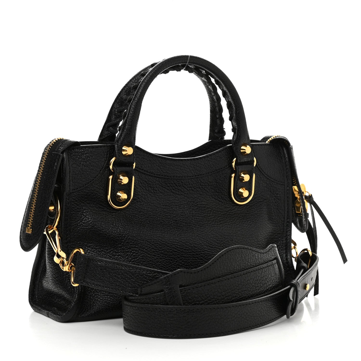 Balenciaga Chevre Gold Metallic Edge Hardware Mini City Black 3 of 11