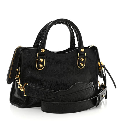 Balenciaga Chevre Gold Metallic Edge Hardware Mini City Black 3 of 11