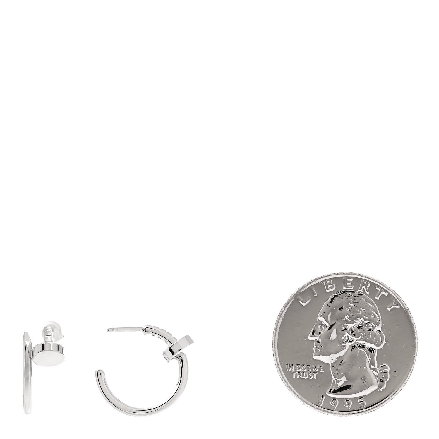Cartier 18K White Gold Juste Un Clou Hoop Earrings 2 of 6