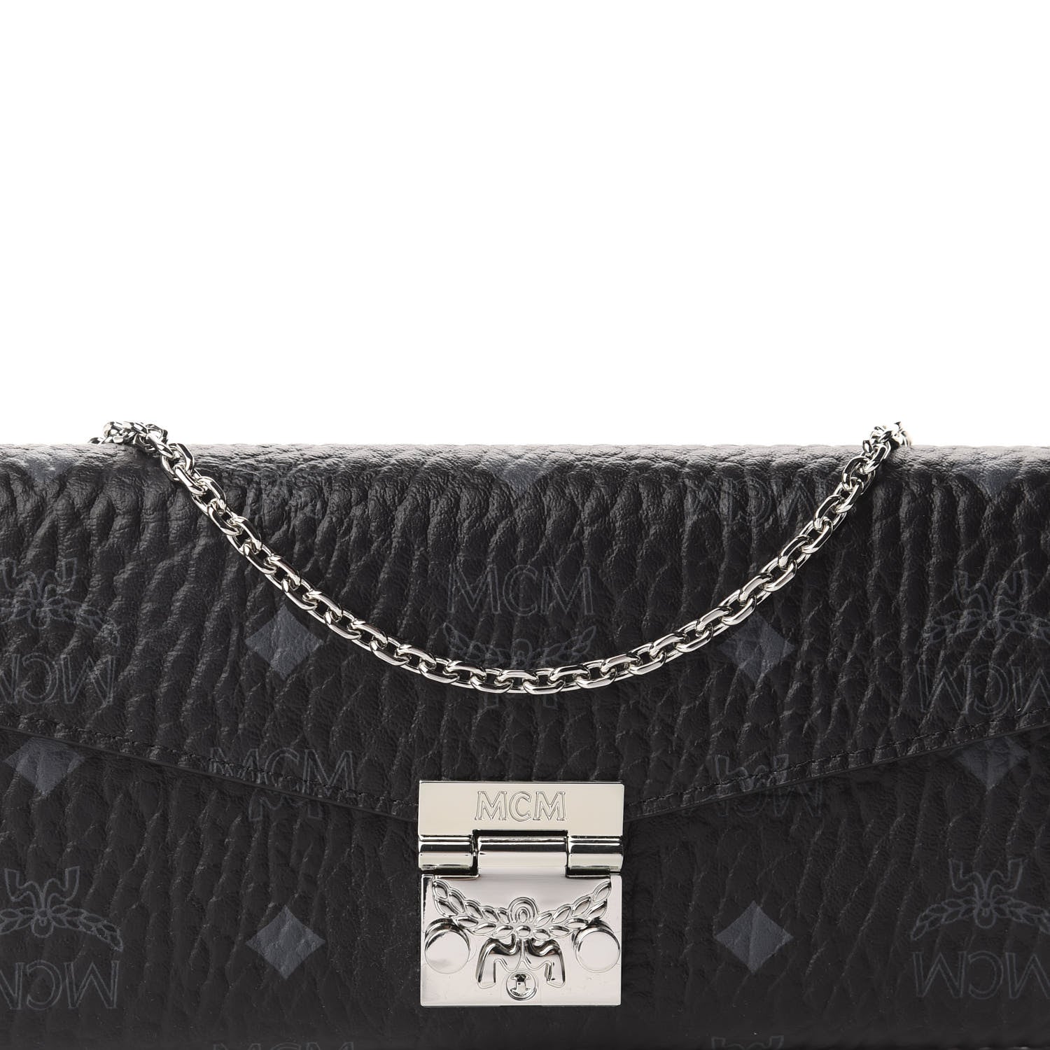 MCM Visetos Large Patricia Wallet On Chain Black Red 9 of 10