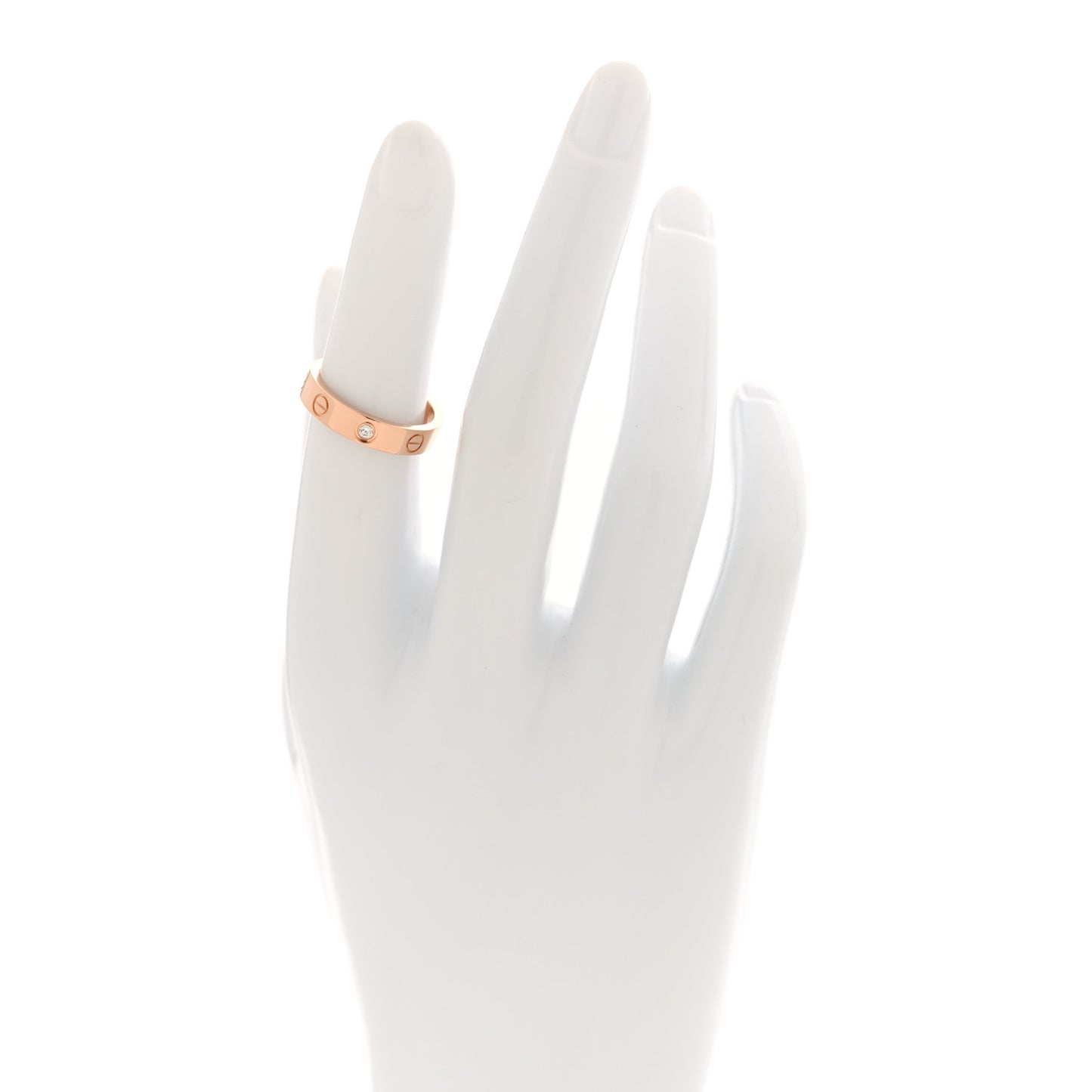 18K Pink Gold Diamond 4mm LOVE Wedding Band Ring 50 5.25