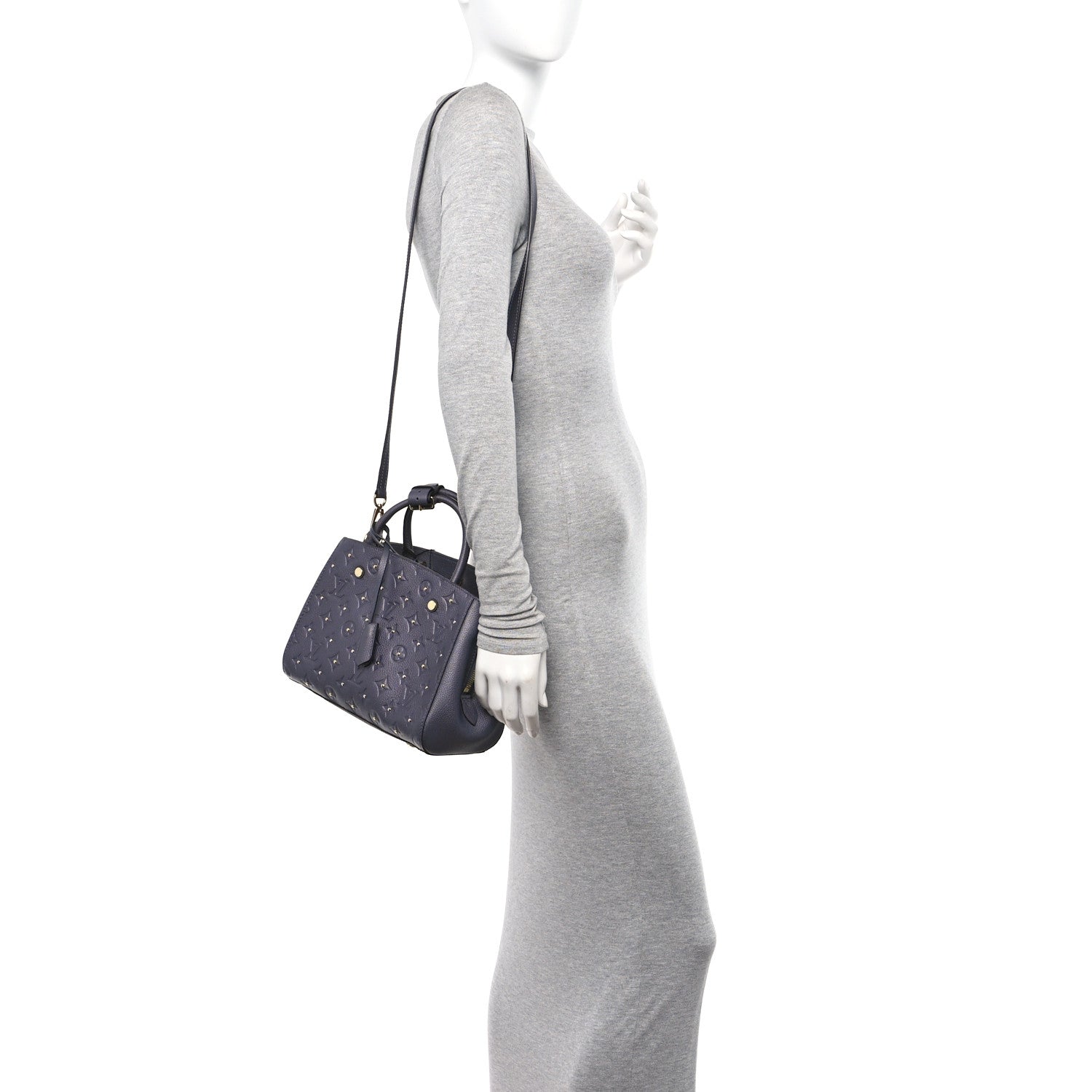 Louis Vuitton Empreinte Studded Montaigne BB Gris Silver 2 of 9