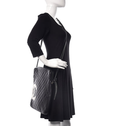 Chanel Calfskin Quilted Large Cambon Messenger Black White 2 of 12